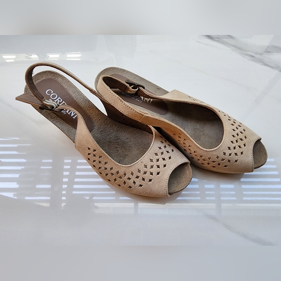 Cordani Italy Tan Suede Leather Cork Wedge size 40 US 8.5 - Picture 11 of 15